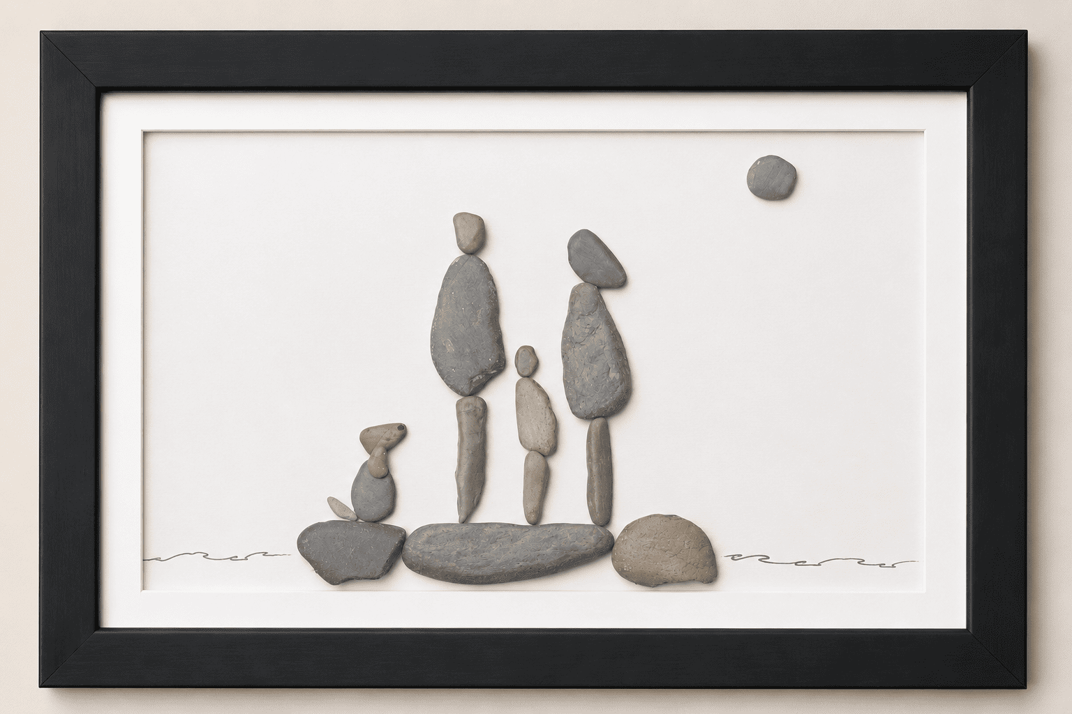 Family Picnic Wall Art | Parents, Child & Pet Print